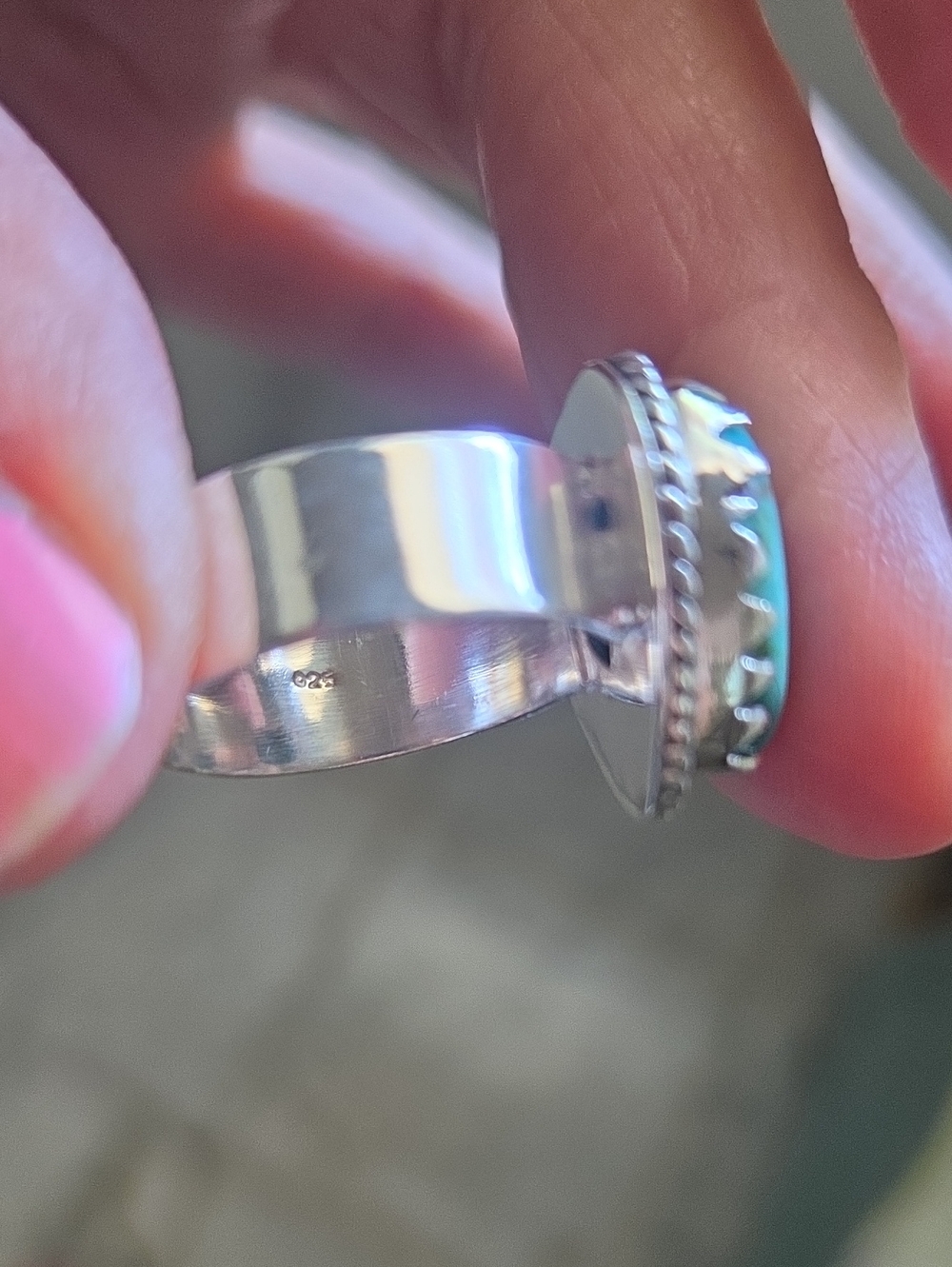 Kingman Turquise Heart Ring - Picture 7 of 8